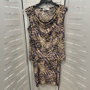 Jones Studio Separates Printed Multi-Colored Skirt & Top Set